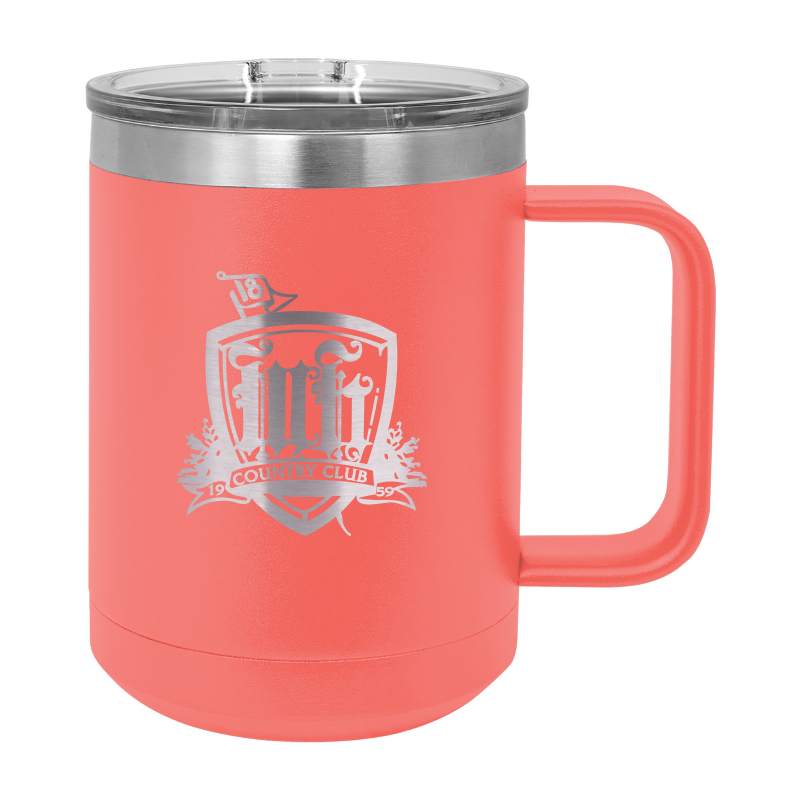 15 OZ. CORAL POLAR CAMEL STAINLESS MUG WITH SLIDER LID